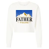 Mens It's Not A DAD BOD It's A Father Figure Funny DAD Drink Beer Cropped Pullover Crew