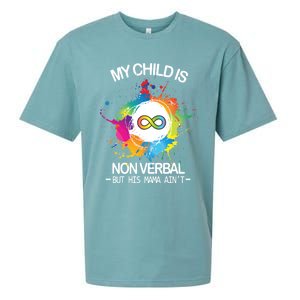 My Is Nongreat Giftverbal But His Mama Ain't Autism Mom Gift Sueded Cloud Jersey T-Shirt