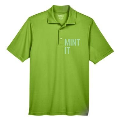 Mint It NFT Funny Crypto Currency Men's Origin Performance Piqué Polo