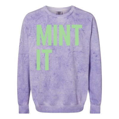 Mint It NFT Funny Crypto Currency Colorblast Crewneck Sweatshirt