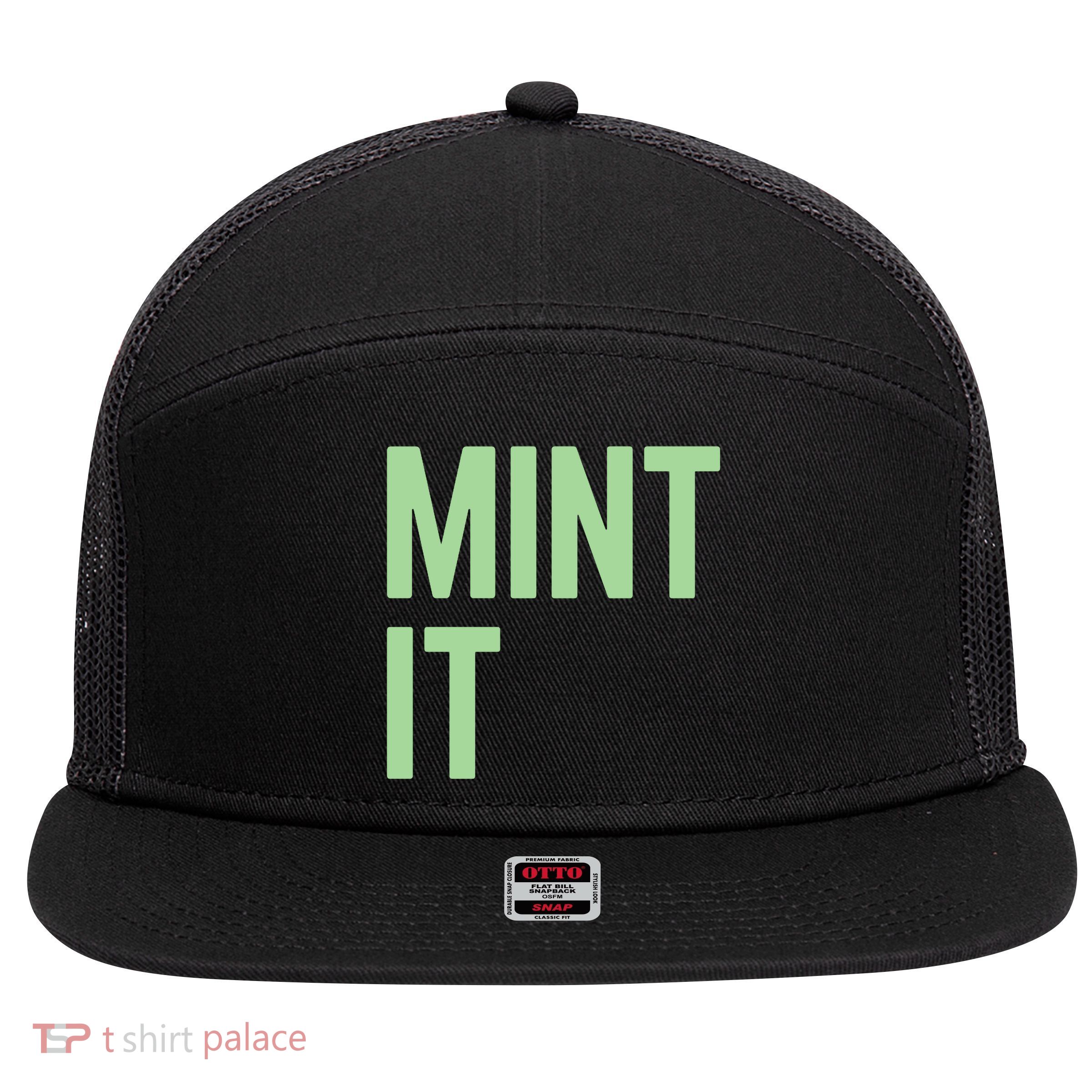 Mint It NFT Funny Crypto Currency 7 Panel Mesh Trucker Snapback Hat