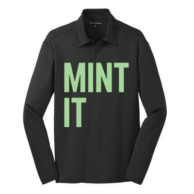 Mint It NFT Funny Crypto Currency Silk Touch Performance Long Sleeve Polo