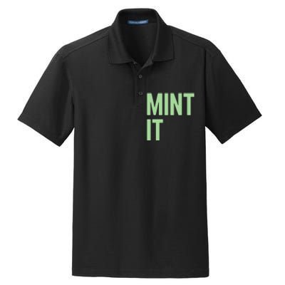 Mint It NFT Funny Crypto Currency Dry Zone Grid Polo