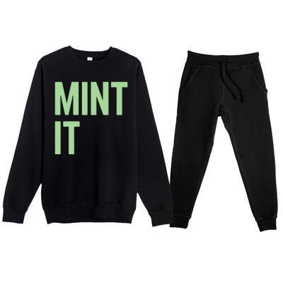 Mint It NFT Funny Crypto Currency Premium Crewneck Sweatsuit Set