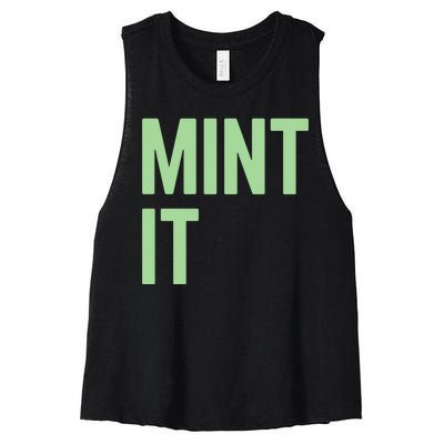 Mint It NFT Funny Crypto Currency Women's Racerback Cropped Tank