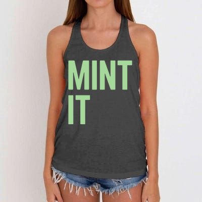 Mint It NFT Funny Crypto Currency Women's Knotted Racerback Tank