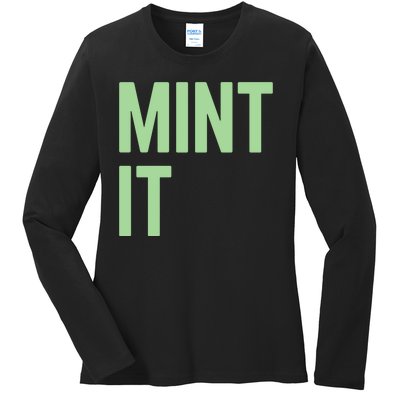 Mint It NFT Funny Crypto Currency Ladies Long Sleeve Shirt