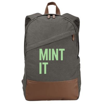 Mint It NFT Funny Crypto Currency Cotton Canvas Backpack