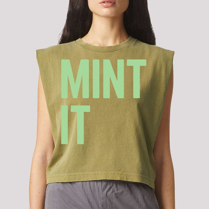 Mint It NFT Funny Crypto Currency Garment-Dyed Women's Muscle Tee