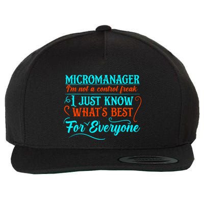 Micromanager IM Not A Control Freak Funny Supervisor Wool Snapback Cap