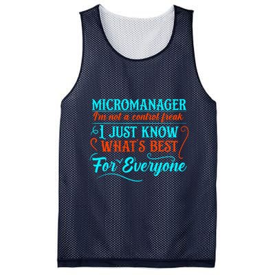 Micromanager IM Not A Control Freak Funny Supervisor Mesh Reversible Basketball Jersey Tank