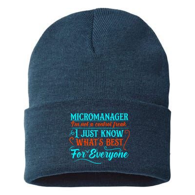 Micromanager IM Not A Control Freak Funny Supervisor Sustainable Knit Beanie