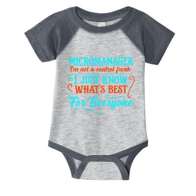 Micromanager IM Not A Control Freak Funny Supervisor Infant Baby Jersey Bodysuit