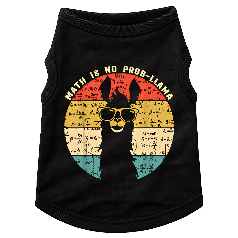 Math Is No Probllama Math Llama Teacher Graphic Plus Size Gift Doggie Tank