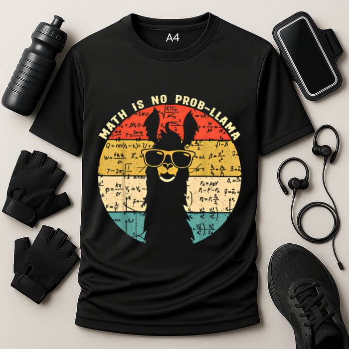 Math Is No Probllama Math Llama Teacher Graphic Plus Size Gift Performance Shirt