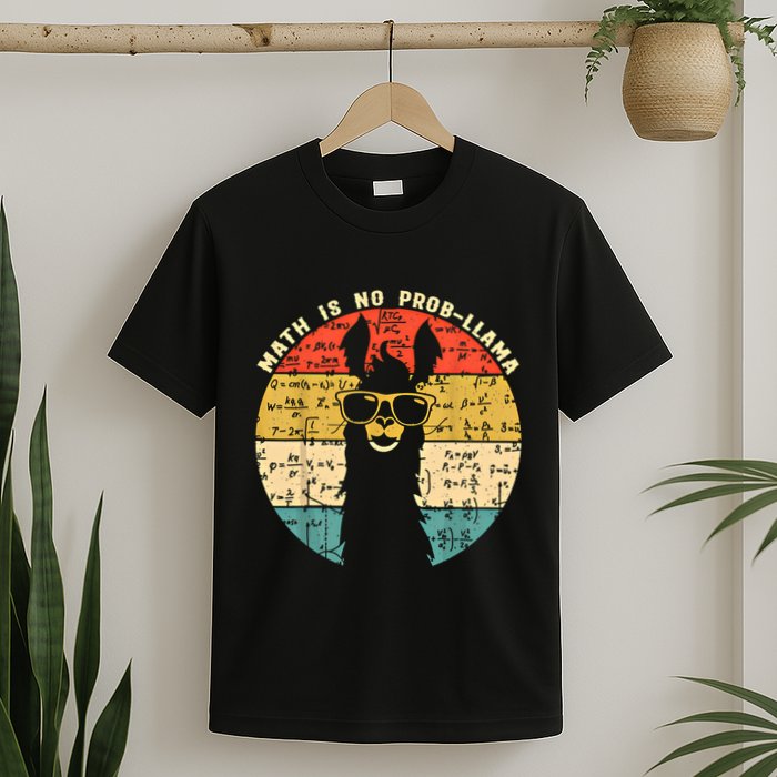 Math Is No Probllama Math Llama Teacher Graphic Plus Size Gift T-Shirt