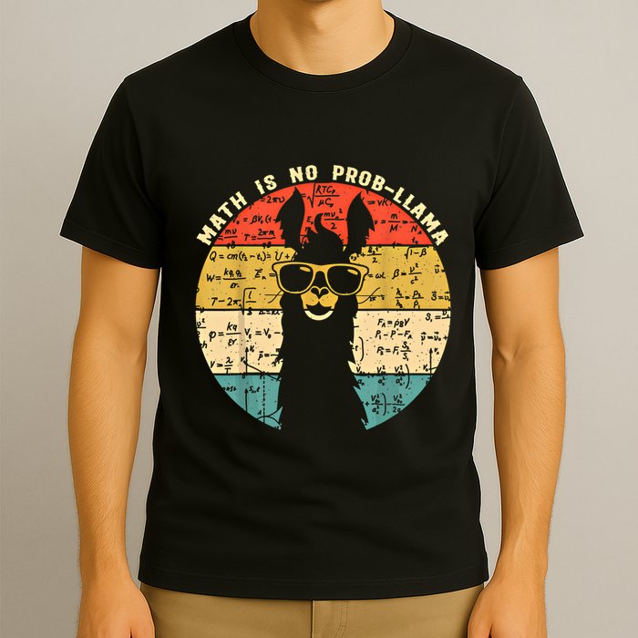 Math Is No Probllama Math Llama Teacher Graphic Plus Size Gift T-Shirt