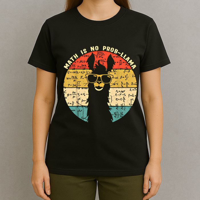 Math Is No Probllama Math Llama Teacher Graphic Plus Size Gift T-Shirt