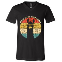Math Is No Probllama Math Llama Teacher Graphic Plus Size Gift V-Neck T-Shirt