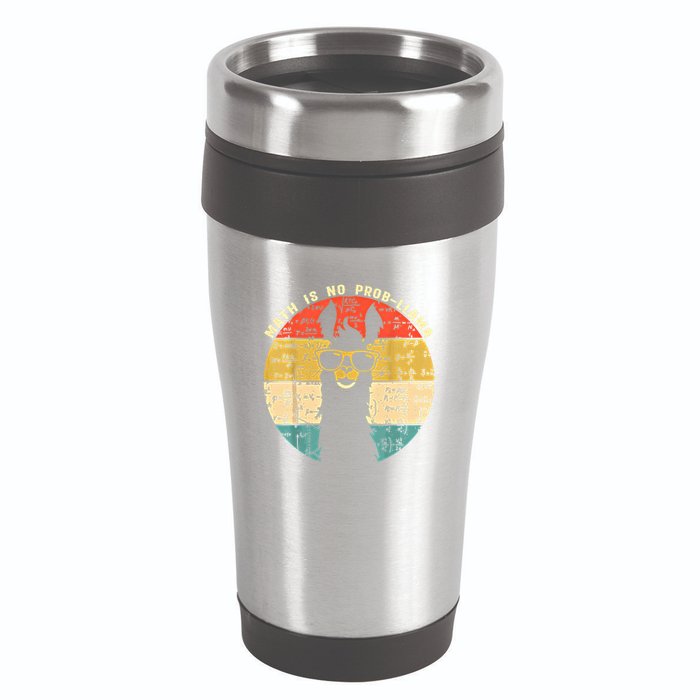Math Is No Probllama Math Llama Teacher Graphic Plus Size Gift 16oz Travel Tumbler