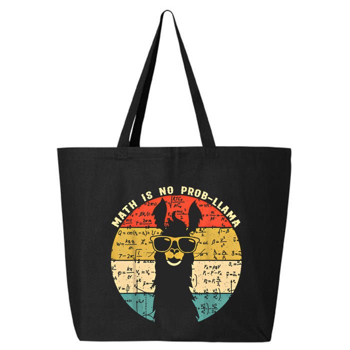 Math Is No Probllama Math Llama Teacher Graphic Plus Size Gift 25L Jumbo Tote