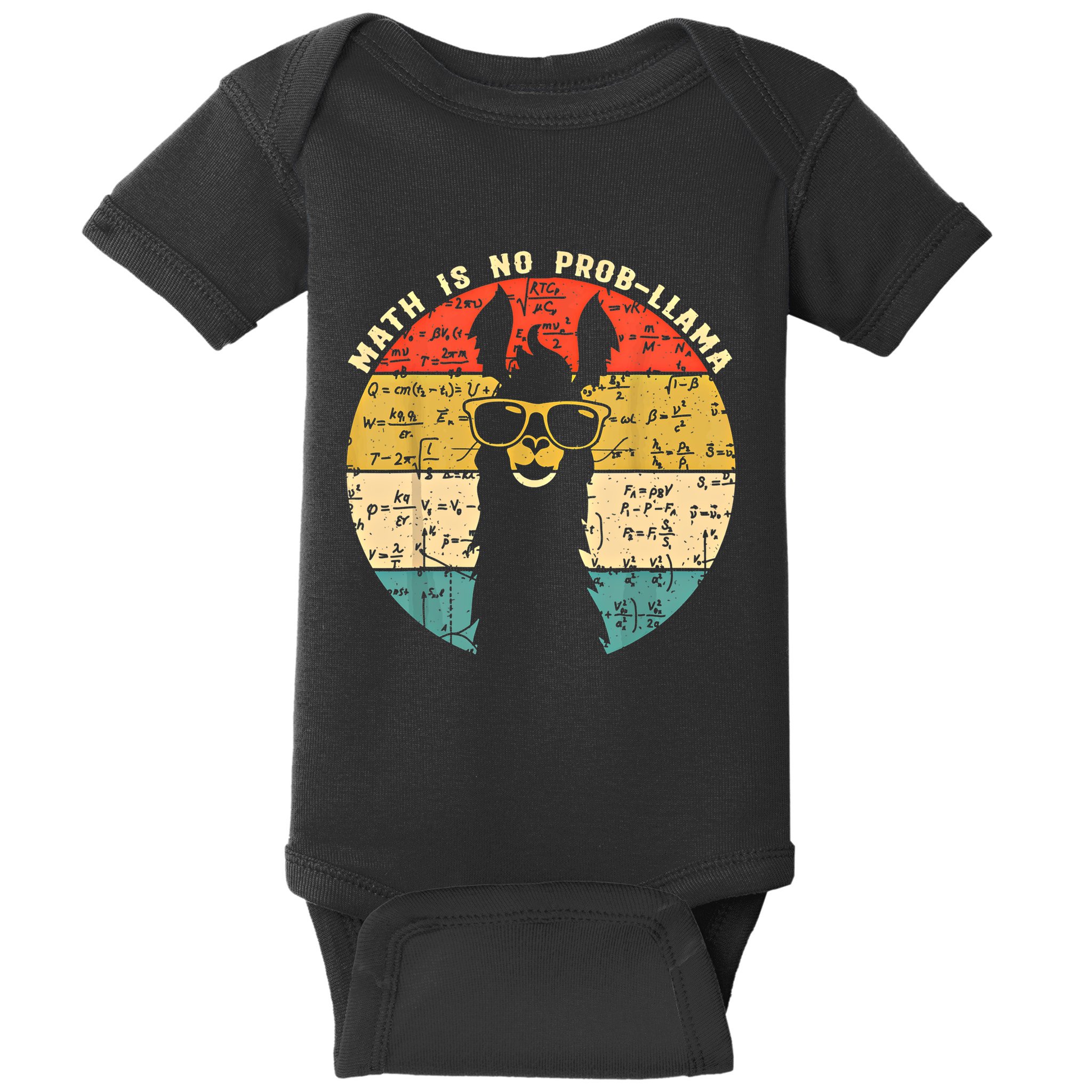 Math Is No Probllama Math Llama Teacher Graphic Plus Size Gift Baby Bodysuit