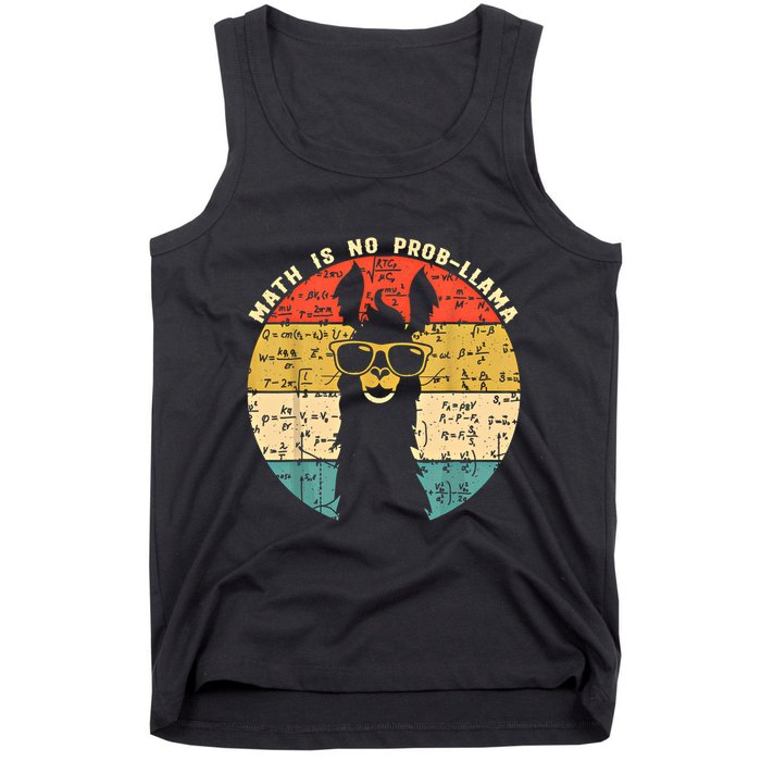 Math Is No Probllama Math Llama Teacher Graphic Plus Size Gift Tank Top