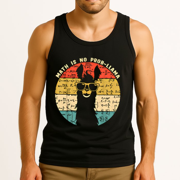 Math Is No Probllama Math Llama Teacher Graphic Plus Size Gift Tank Top