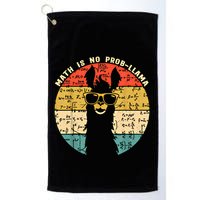 Math Is No Probllama Math Llama Teacher Graphic Plus Size Gift Golf Towel