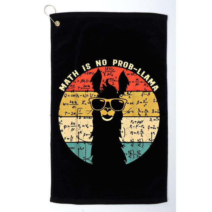 Math Is No Probllama Math Llama Teacher Graphic Plus Size Gift Golf Towel