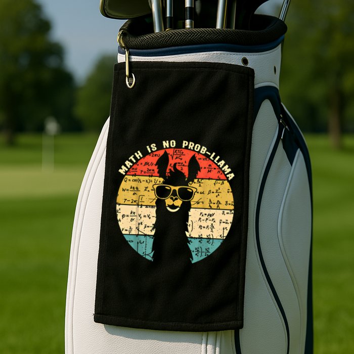 Math Is No Probllama Math Llama Teacher Graphic Plus Size Gift Golf Towel