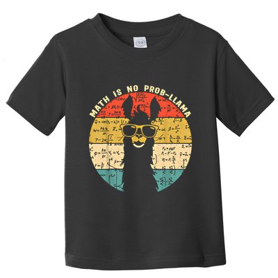 Math Is No Probllama Math Llama Teacher Graphic Plus Size Gift Toddler T-Shirt