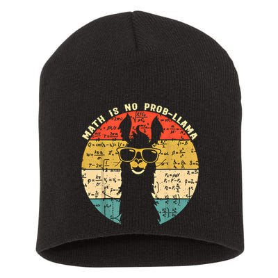 Math Is No Probllama Math Llama Teacher Graphic Plus Size Gift Short Acrylic Beanie
