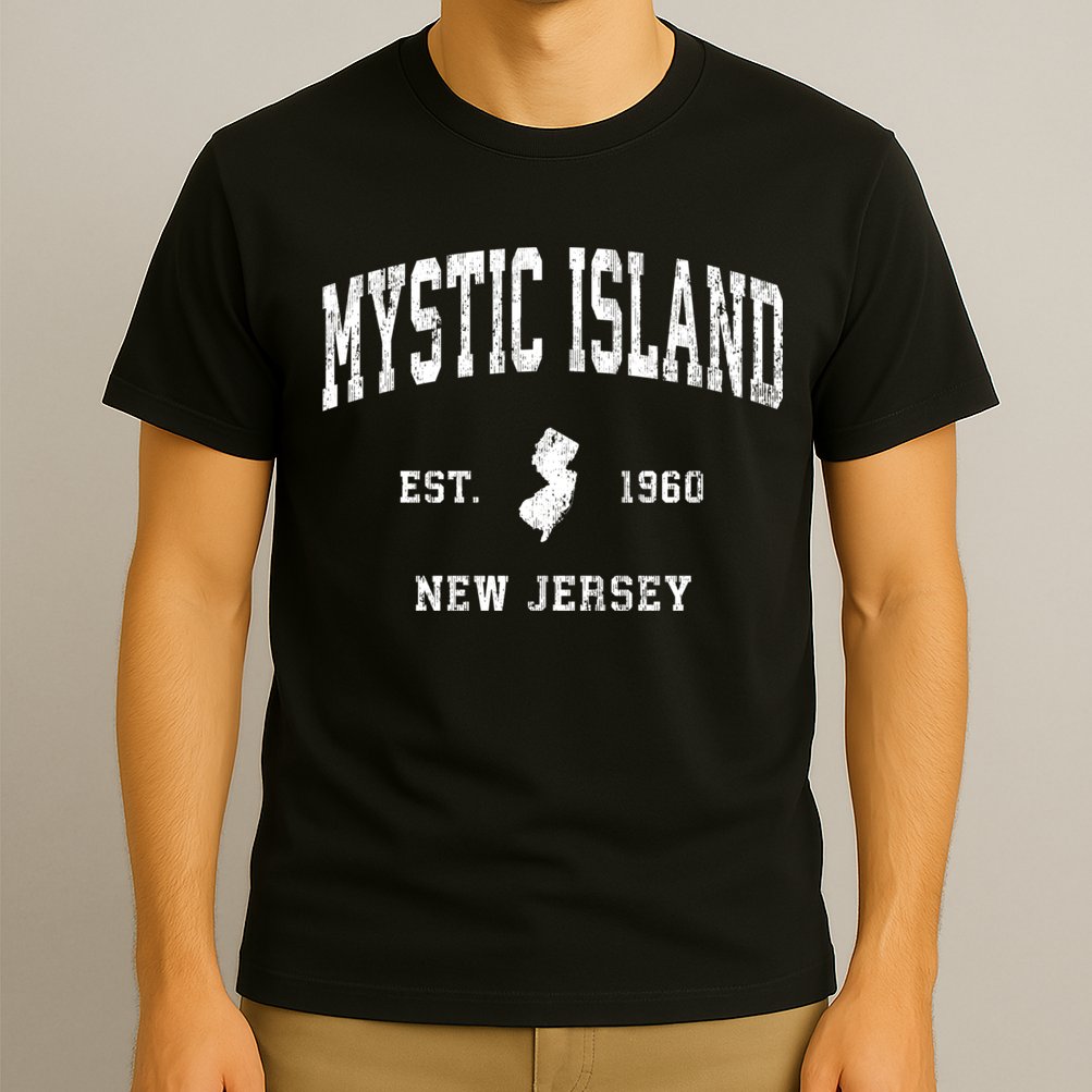 Mystic Island New Jersey Nj Vintage Athletic Sports T-Shirt