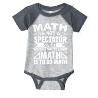 Math Is Not A Spectator Sport Mathematician Math Teacher Infant Baby Jersey Bodysuit