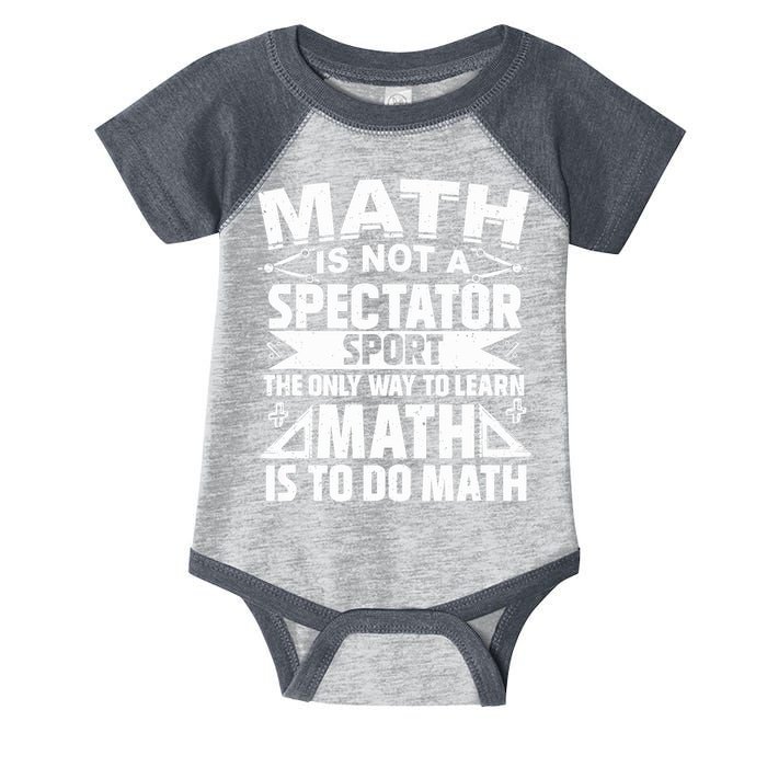 Math Is Not A Spectator Sport Mathematician Math Teacher Infant Baby Jersey Bodysuit