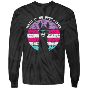 Math is No Prob-Llama Math Llama Teacher Tie-Dye Long Sleeve Shirt