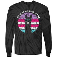 Math is No Prob-Llama Math Llama Teacher Tie-Dye Long Sleeve Shirt