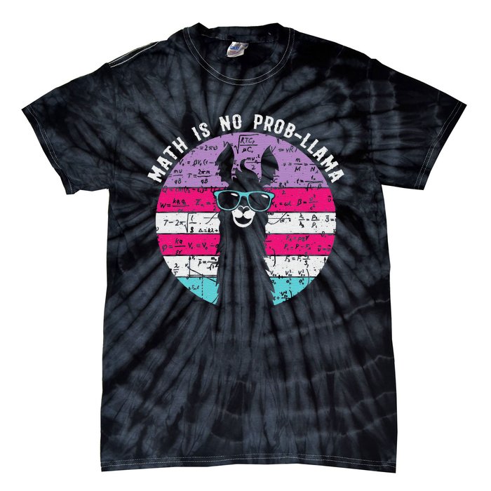 Math is No Prob-Llama Math Llama Teacher Tie-Dye T-Shirt