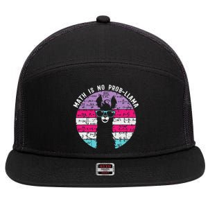 Math Is No Prob-Llama Teacher Student School Alpaca 7 Panel Mesh Trucker Snapback Hat