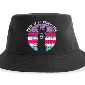 Math Is No Prob-Llama Teacher Student School Alpaca Sustainable Bucket Hat