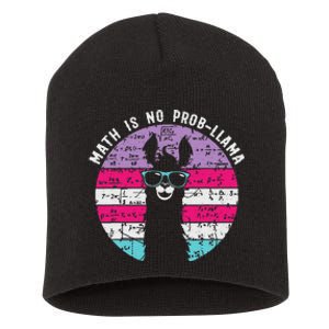 Math Is No Prob-Llama Teacher Student School Alpaca Short Acrylic Beanie