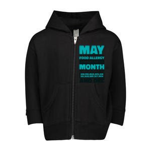 May Is National Food Allergy Awareness Month Food Allergies Gift Toddler Zip Fleece Hoodie