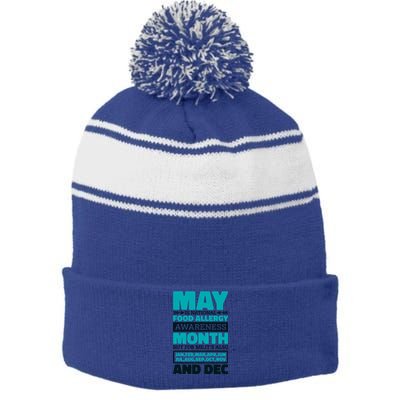 May Is National Food Allergy Awareness Month Food Allergies Gift Stripe Pom Pom Beanie