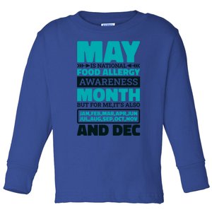 May Is National Food Allergy Awareness Month Food Allergies Gift Toddler Long Sleeve Shirt