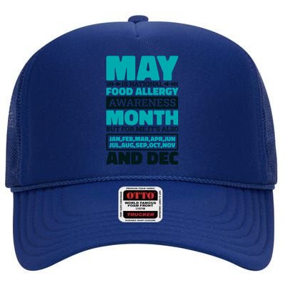 May Is National Food Allergy Awareness Month Food Allergies Gift High Crown Mesh Back Trucker Hat