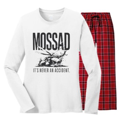 Mossad It’S Never An Accident Women's Long Sleeve Flannel Pajama Set 