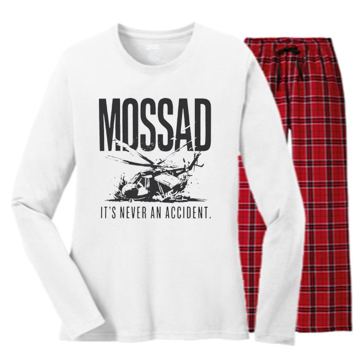 Mossad It’S Never An Accident Women's Long Sleeve Flannel Pajama Set 