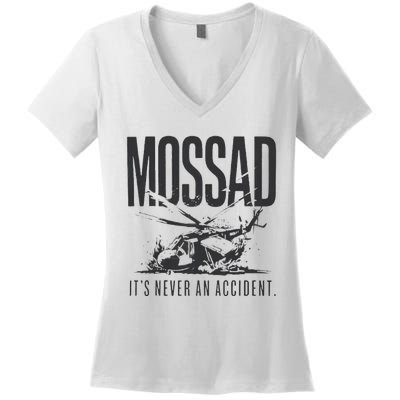 Mossad It’S Never An Accident Women's V-Neck T-Shirt