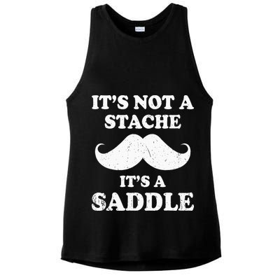 Mustache ItS Not A Stache ItS A Saddle Moustache Ride Ladies PosiCharge Tri-Blend Wicking Tank
